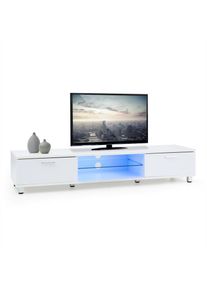 ONECONCEPT Keira Lowboard, TV asztal, fehér, LED világítás, színváltoztatás