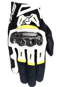 Alpinestars SMX 2 Air Carbon V2, gloves , color: Black/White/Neon-Yellow , size: M