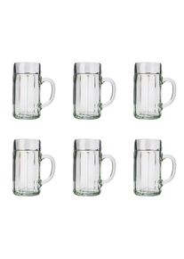 ich-zapfe Verre a biere, Chope de bière lot de 6, Oversize lisse - 0,5 litre