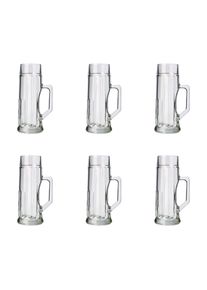 ich-zapfe Verre a biere, Chope de bière lot de 6, Premium, Côtelé - 0,3 litre