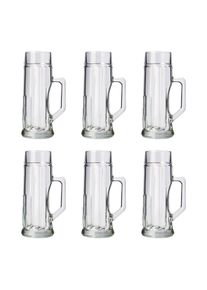 ich-zapfe Verre a biere, Chope de bière lot de 6, Premium, Côtelé - 0,5 litre