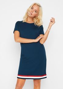bonprix Mujer, Vestido de punto en mezcla de viscosa suave, azul, 52/54