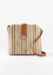 bonprix Dámska Kabelka Crossbody v slamenom vzhľade béžová 0
