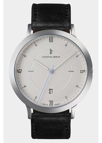 Men's Automatic Watch – Silver - Brushed Steel Case, Sapphire Glass, Leather Strap - 38h Power Reserve, 42mm , Swiss Automatic Movement - Lilienthal