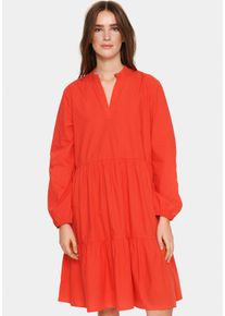 Saint Tropez Sommerkleid »Louisesz Dress«, Mit Volant rot, Größe XS (34) - N-Gr, Sommerliches Kleid von Saint Tropez