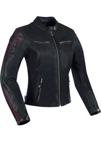 Segura Devon, veste en cuir pour femmes , couleur: Noir/Rouge Foncé , taille: T0