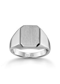 IDENTIM Anello da uomo con sigillo Anello ottagonale solido in argento 925 placcato in rodio