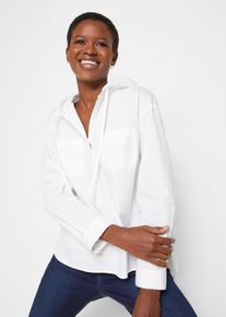 bonprix Női Blúz tunika kapucnival, fehér, 46