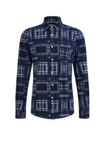 WE Fashion Hemd Herren dunkelblau / weiß Größe XS