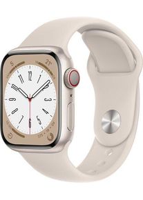 Apple Watch Series 8 Aluminium 41 mm (2022) | GPS + Cellular | Polarstern | Sportarmband Polarstern M/L