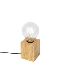 Qazqa Vidéki asztali lámpa fa természetes - Bloc