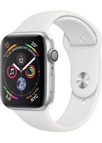 Apple Watch Series 4 (2018) | 44 mm | Aluminium | GPS | zilver | Sportbandje wit