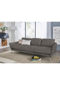 W.Schillig Big-Sofa »softy«, mit dekorativer Heftung im Sitz, Füße Chrom glänzend