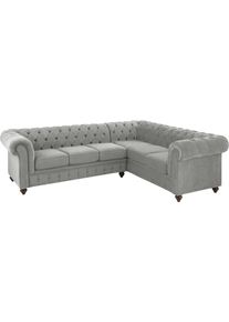 Home Affaire Chesterfield-Sofa »Duc«, hochwertige Knopfheftung im Rücken, Samtoptik mit changierender Optik