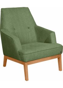 Tom Tailor HOME Sessel »COZY«, im Retrolook, mit Kedernaht und Knöpfung, Füße Buche natur