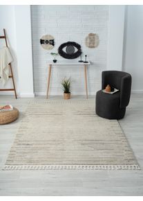 MyFlair Möbel & Accessoires Teppich »Enya 2«, rechteckig, Shaggy im Skandi Look, Hoch-Tief Effekt, leicht glänzend, flauschig