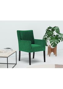 Home Affaire Armlehnstuhl »Elona«, Polyester, Sitz und Rücken gepolstert, Stuhlbeine aus Massivholz, Sitzhöhe 50 cm
