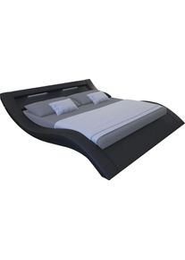 Salesfever Polsterbett, mit LED-Licht im Kopfteil, Lounge Bett in moderner Form, in Kunstleder