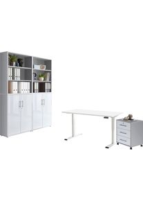 BMG Möbel Büromöbel-Set »Tabor«, (Set, 6 St.), mit elektrisch höhenverstellbarem Schreibtisch