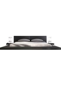 Salesfever Polsterbett, Design Bett in moderner Optik, Lounge Bett inklusive Nachttisch