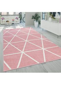 Paco Home Teppich »Stella 401«, rechteckig, Teppich, Pastellfarben, Rauten Design, Skandi Muster, Kurzflor