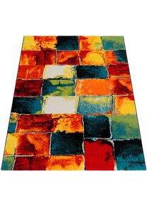 Paco Home Teppich »Canvas 110«, rechteckig, Kurzflor, modernes Design, mit Arizona Leinwand Optik