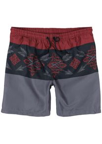 Black Premium by EMP Tricolor Swim Shorts with Arrow Print Badeshorts rot/schwarz