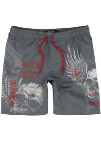 Rock Rebel by EMP Swim Shorts with Skull Print Badeshorts grau