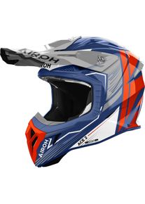 Airoh Aviator Ace 2 Engine, motocross helmet , color: Blue/Orange/Grey , size: M