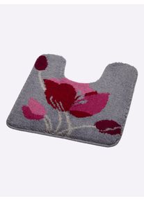 Hagemann unisex Badmat in grijs/mauve ,maat 50x50 cm - Wc-matje met uitsparing, Witt, 100% Polyacryl
