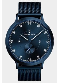 Men's Wrist Watch - Blue - Surgical steel case, Sapphire-hardened mineral glass, Mesh Strap - 42.5mm Case, Quartz Movement - Lilienthal Berlin