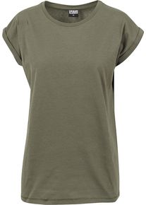 Urban Classics T-shirt - Ladies Extended Shoulder Tee - XS tot 5XL - voor Vrouwen - olijf