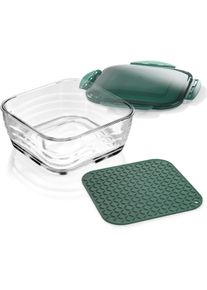Genius Aufbewahrungsschüssel, (Set, 3 Tlg.) grün , Genius Glasschüssel inkl. Deckel