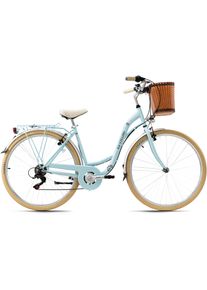KS-Cycling Ks Cycling Cityrad »Casino«, 6 Gang, Shimano, Tourney Schaltwerk, Kettenschaltung blau, Größe 48 cm - 28 Zoll (71,12 cm), 6-Gang-Drehgriffschaltung