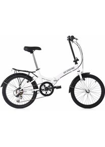 KS-Cycling Ks Cycling Faltrad »Foldtech«, 6 Gang, Shimano, Shimano Tourney Schaltwerk, Kettenschaltung weiß, Größe 32 cm - 20 Zoll (50,80 cm), Stahlrahmen