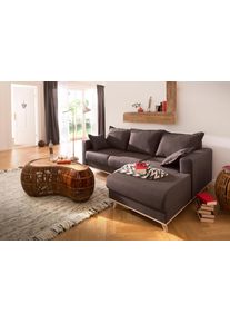 Home Affaire Ecksofa »Edina«, Auch In Baumwollmix-Bezug, Im Skandinavischem Stol braun, Größe B/H/T: 228 cm x 83 cm x 151 cm B/H/T: 228 cm x 83 cm...