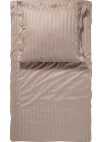 Damai Bettwäsche »Streifsatin«, (2 Tlg.), In Mako Satin Qualität, 100% Baumwolle, Bett- Und Kopfkissenbezug Mit Reißverschluss, Kühlende...