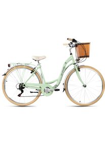 KS-Cycling Ks Cycling Cityrad »Casino«, 6 Gang, Shimano, Tourney Schaltwerk, Kettenschaltung grün, Größe 48 cm - 28 Zoll (71,12 cm), 6-Gang-Drehgriffschaltung