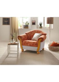 Home Affaire Sessel »Milano« orange, Größe B/H/T: 102 cm x 83 cm x 81 cm Struktur Shallow-Druckstoff Armonis Struktur Shallow-Druckstoff Armonis,...