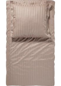 Damai Bettwäsche »Streifsatin«, (2 Tlg.), In Mako Satin Qualität, 100% Baumwolle, Bett- Und Kopfkissenbezug Mit Reißverschluss, Kühlende...