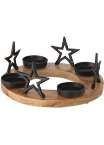 Boltze Adventsleuchter »Weihnachtsdeko«, Handgearbeitet schwarz, Größe B/H/T: 0 cm x 13 cm x 0 cm B/H/T: 0 cm x 13 cm x 0 cm , Dekorativer...