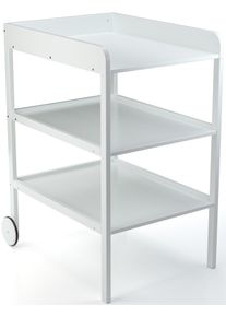 Geuther Wickelregal »Clarissa Xl«, Bis 11 Kg, Mit 2 Formschönen Retro-Holzrädern; Made In Germany, 56,4 Cm weiß, Mobiles Wickelregal »Clarissa XL«