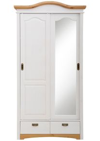 Home Affaire Schiebetürenschrank »Konrad«, Aus Massivholz weiß, Größe B/H/T: 111 cm x 207 cm x 64 cm B/H/T: 111 cm x 207 cm x 64 cm , Home Affaire...