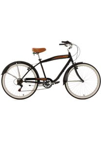 KS-Cycling Ks Cycling Cruiser »Vintage«, 6 Gang, Shimano, Tourney Schaltwerk, Kettenschaltung schwarz, Größe 46 cm - 26 Zoll (66,04 cm), Shimano Tourney...