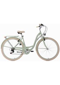 KS-Cycling Ks Cycling Cityrad »Balloon«, 6 Gang, Shimano, Tourney Rd-Tz 50 Schaltwerk, Kettenschaltung grün, Größe 48 cm - 28 Zoll (71,12 cm),...