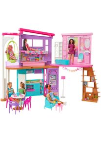 Barbie Puppenhaus »Malibu Ferien-Haus«, Inklusive Möbel Und Zubehör bunt, Klappbares Ferien-Haus »Barbie Malibu«