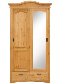 Home Affaire Schiebetürenschrank »Konrad«, Aus Massivholz beige, Größe B/H/T: 111 cm x 207 cm x 64 cm B/H/T: 111 cm x 207 cm x 64 cm , Home Affaire...