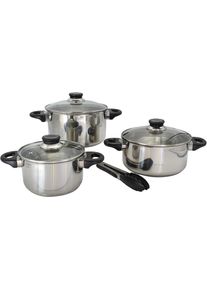Krüger Krüger Topf-Set »Denver«, Edelstahl, (Set, 7 Tlg.), Induktion silberfarben , Kochtopf-Set von Krüger