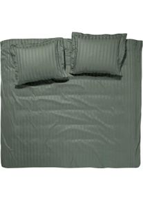 Damai Bettwäsche »Streifsatin«, (2 Tlg.), In Mako Satin Qualität, 100% Baumwolle, Bett- Und Kopfkissenbezug Mit Reißverschluss, Kühlende...