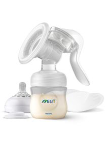 Philips Avent Handmilchpumpe »scf430/10«, (Set, 4 Tlg., Handmilchpumpe, Stilleinlagen, Natural-Sauger, Verschlussdeckel), Einfaches Abpumpen Und...